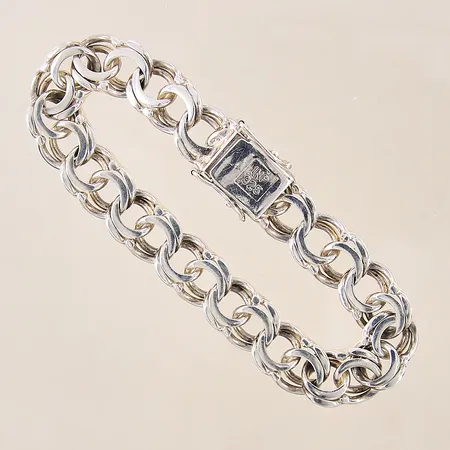 Armband Bismarck, längd 20,5cm bredd 12mm, något repig, silver 925/1000 Vikt: 32,2 g