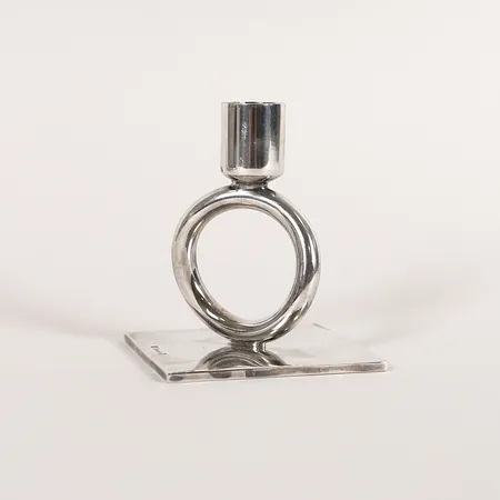 Ljusstake, Christofle "Vertigo", silverpläterad, höjd 9cm, bruksslitage.