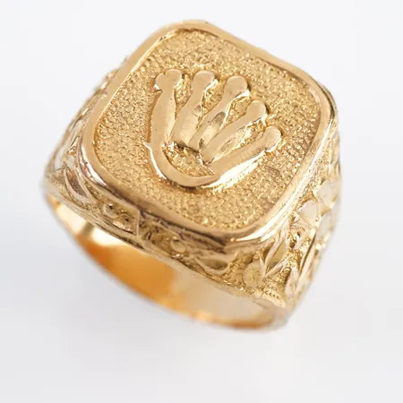 Ring, stl 19(60), bredd 19mm, 21k Vikt: 11,3 g