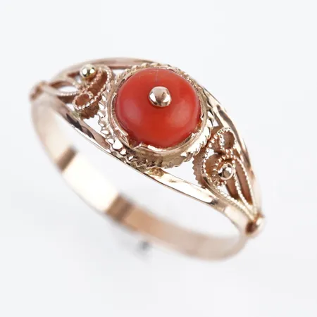 Ring m sten, stl 17½(55), bredd 8mm, 14k Vikt: 1,7 g