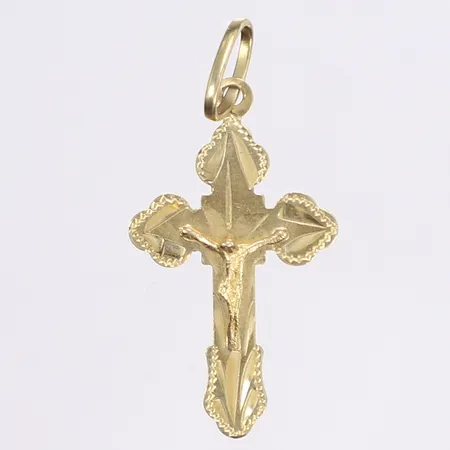 Hänge, kors, 33x16mm med ögla, 14K Vikt: 1 g