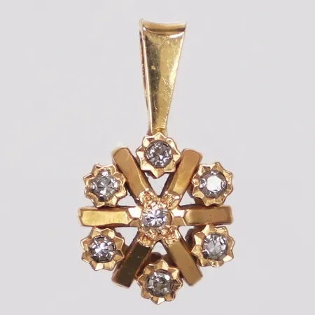 Hänge, diamanter 7 x ca0,01ct, 15mm, 18K  Vikt: 1,5 g