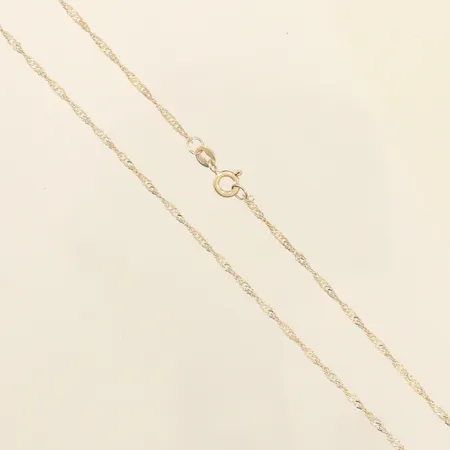Kedja Singapore, längd 40,5cm, bredd ca 2mm, 925/1000 silver  Vikt: 1,9 g