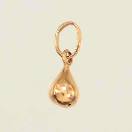 Hänge droppe, längd 13,5mm inklusive ögla, bredd 4,8mm, Ekström Sweden Ab Falköping år 1985, 18K  Vikt: 0,3 g