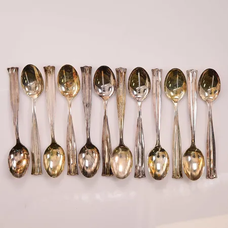 12 Kaffeskedar, 12cm, MGAB, 830/1000 Silver 175g.