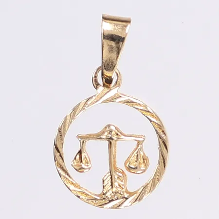 Hänge, stjärntecknet vågen, längd inkl ögla 20mm, bredd 12mm, 18K Vikt: 0,9 g