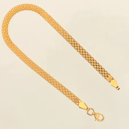 Armband X-länk, längd 19cm, bredd 4,2mm, 14K  Vikt: 4,3 g