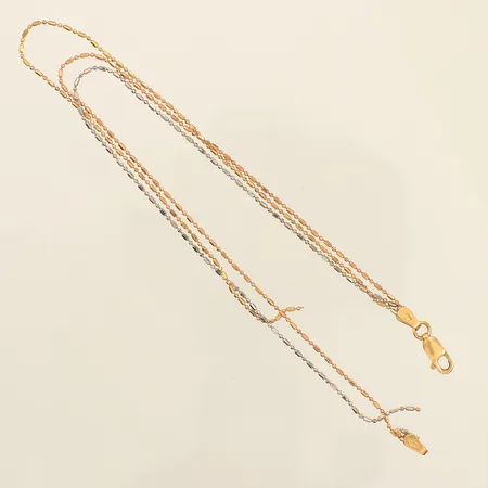 Armband trefärgat, längd 23cm, bredd 2mm, defekt, 18K  Vikt: 3,5 g