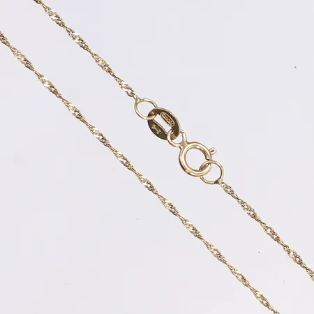 Halskedja, Singapore, längd 41cm, bredd 1mm, 18K Vikt: 1,1 g