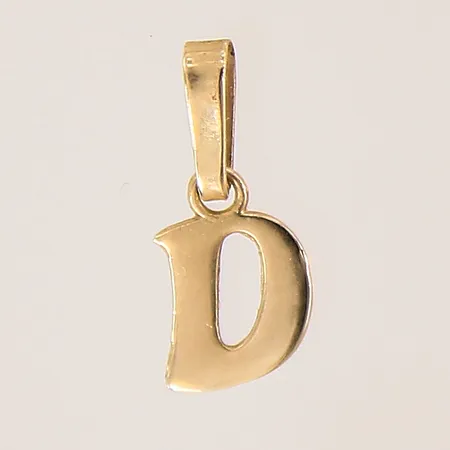 Hänge, bokstaven D, 12x6mm, 18K  Vikt: 0,2 g