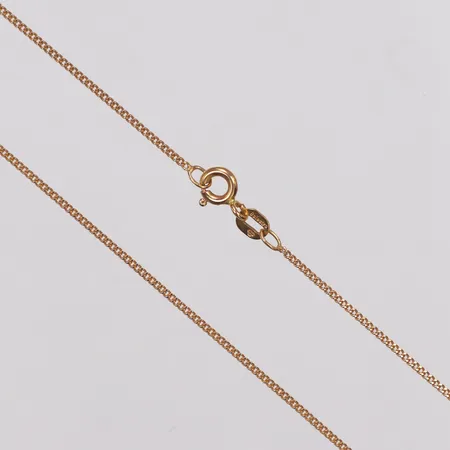 Kedja, Pansar, Balestra, 43,5cm, bredd 1mm, 18K  Vikt: 2,2 g