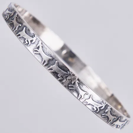 Armring Bockar, Ø ca 7cm, bredd ca 6mm, silver 830/1000 Vikt: 14,3 g