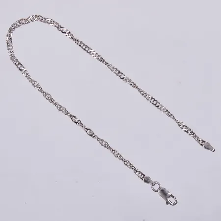 Vristlänk Singapore, längd: ca 24cm, bredd: ca 3mm, 925/1000 silver  Vikt: 3,2 g
