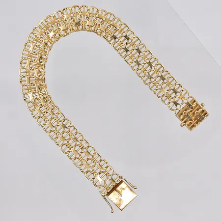 Armband X-länk med stav, 20cm, bredd 12,5mm, 18K Vikt: 22,6 g
