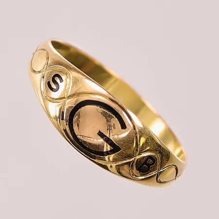 Ring, Ø23¾, bredd:8mm, "SGB", 18K 5,8g.