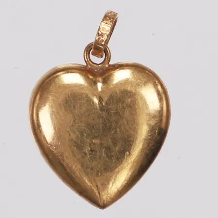 Hänge, hjärta, 18mm, ihåligt, bucklor, 18K  Vikt: 1 g