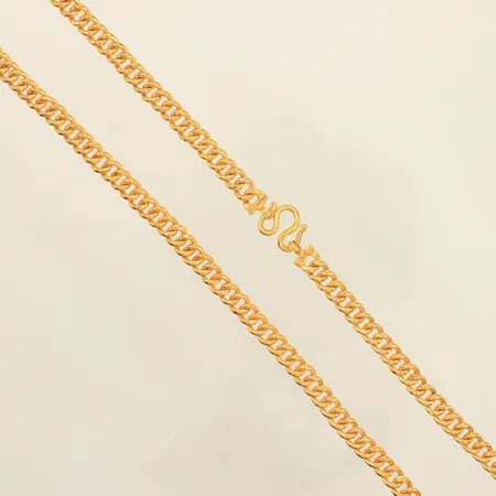 Kedja Pansar, längd 46cm, bredd 5,5mm, Thaiguld, 1 Baht, ihålig, 23K  Vikt: 15,2 g