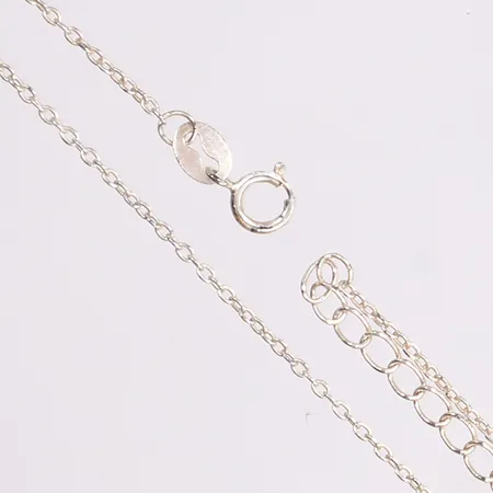 Halskedja, ankarlänk med justerbar längd 42-45cm, bredd 1mm, 925/1000 silver Vikt: 1,3 g