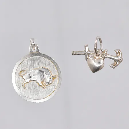 Hänge tro,hopp,kärlek, stl 12x7mm, hänge stjärntecken oxen, Ø 16mm, silver Vikt: 2,5 g