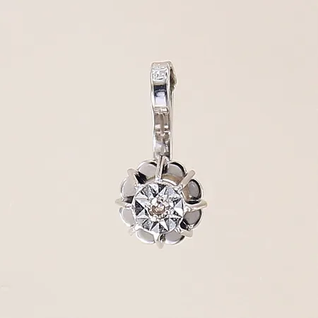 Hänge med diamant ca 0,005ct, 11x5mm, GFAB, vitguld, 18K Vikt: 0,4 g