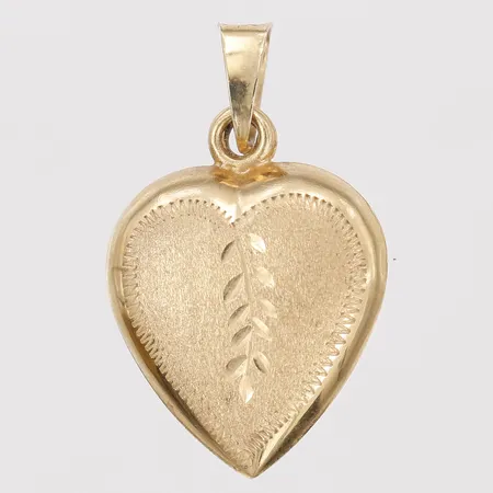 Hänge hjärta, ihåligt, ca 17x14mm, slitage, ytliga repor, 18K guld. Vikt: 1,1 g