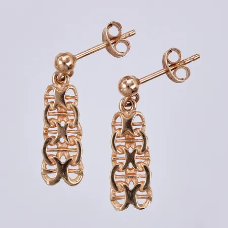 Ett par örhängen X-länk med stav, längd ca 2cm, bredd ca 5mm, 18K  Vikt: 1,9 g