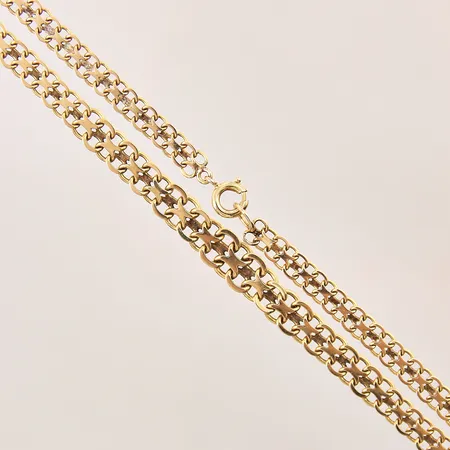 Collier doserad X-länk, längd 46cm, bredd 4-7mm, något trögt lås, 18K  Vikt: 11,9 g