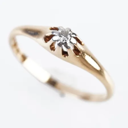 Ring m diamant 0,06ct enligt gravyr, stl 17(52), 18k Vikt: 1,7 g