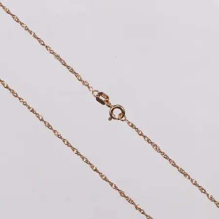 Kedja, Singapore, Guldfynd, 45cm, bredd 1,4mm, 18K  Vikt: 1,9 g