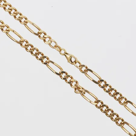 Kedja, Figaro, längd: 50cm, bredd: 5mm, 18K guld. Vikt: 25,8 g