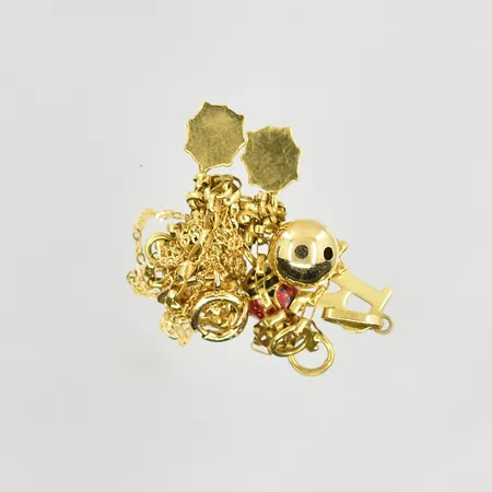 Diverse defekt guld med stenar, 18K. Vikt: 1,9 g