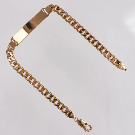 Armband, platta, Guldfynd, 21cm, bredd 5,6-7,4mm, 18K  Vikt: 11,4 g