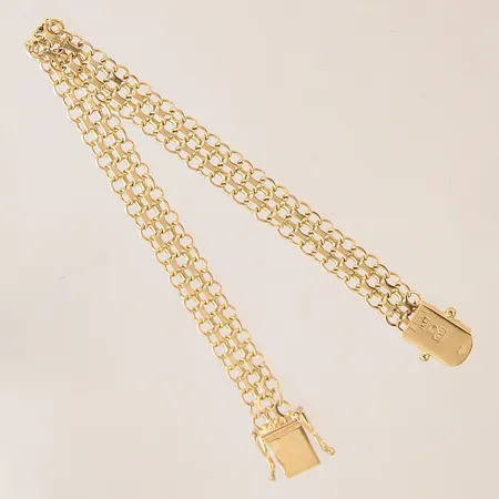 Armband X-länk, längd 19cm, bredd 8mm, 18K  Vikt: 9,4 g