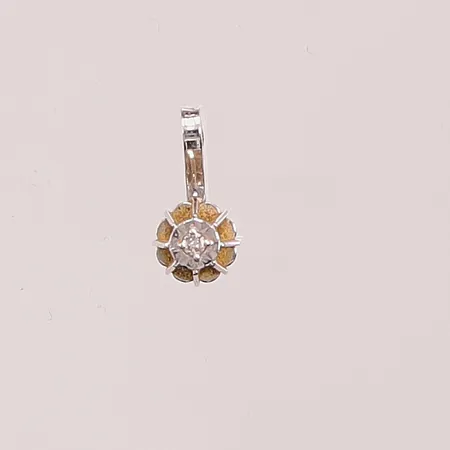 Hänge, 11mm, diamant ca 0,01ct, 18K 0,5g.