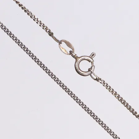 Halskedja, pansarlänk, längd 43cm, bredd 1mm, 830/1000 silver Vikt: 2,2 g