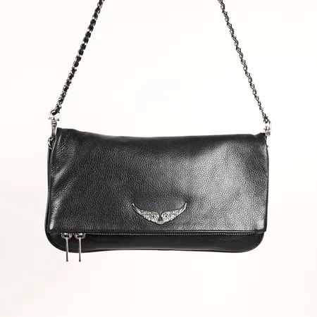 Väska, Zadig & Voltaire, svart präglat skinn, silverfärgade detaljer, ca 27x14x3cm, dustbag, bruksslitage, fläckar. 