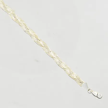 Collier, flätad modell, längd 40½ cm, bredd 7 mm, 925/1000 silver. Vikt: 13,6 g