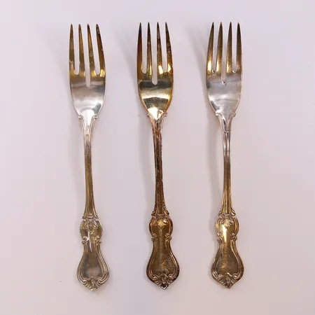 3 Fiskgafflar, modell Olga, ca 18,5cm. 830/1000 silver Vikt: 162,5 g