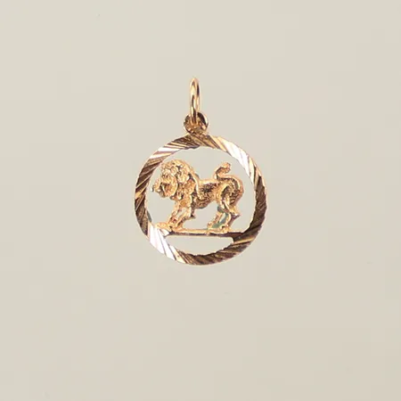 Hänge Lejonet, Ø 14 mm exkl ögla, 18K, 1,1g 