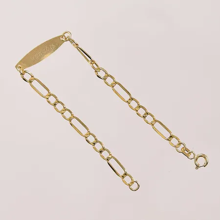 Armband med platta, 14,5cm, gravyr, 14K 1,5g.