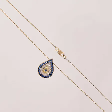Collier, 42cm, stenar, 14K 3,3g.