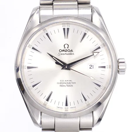 Herrur, Omega Aqua Terra, Ø42mm, refnr: 2502300, serienr: 81782762, stål, automatisk, datum, viklås, länk ca 15cm, extra länkbitar, repig, fungerar vid katalogiseringstillfället, med box och certifikat,