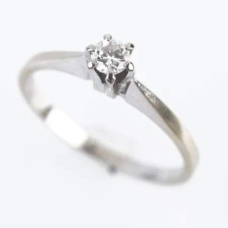Ring m diamant 0,11ct enligt gravyr, vitguld, stl 16(50), 18k Vikt: 1,7 g