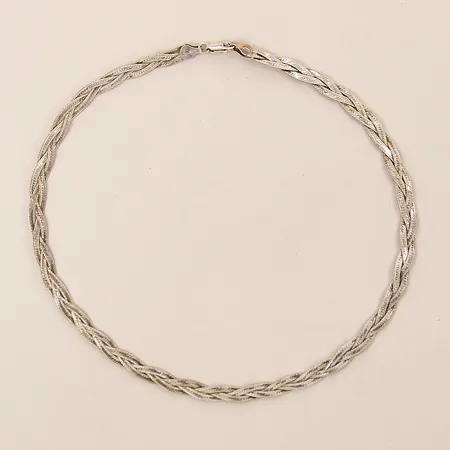 Collier, flätad, längd 43,5cm, bredd 6mm, GFAB, silver 925/1000 Vikt: 12,7 g