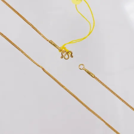 Kedja, 52,5cm, bredd 1,5mm, buckliga länkar, 23K  Vikt: 3,8 g