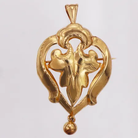 Hänge/Brosch, Hallberg år 1957, ca 45mm, 18K  Vikt: 2,9 g