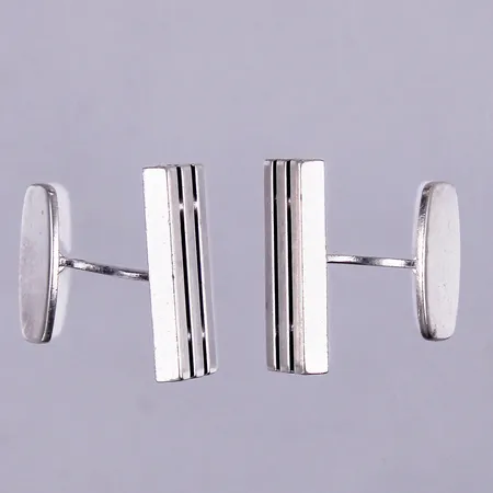 Ett par manschettknappar Ceson Guldvaru Ab 1964 & 1965, ca 22x11mm, silver Vikt: 18,5 g