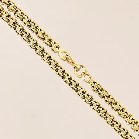 Kedja, längd 55cm, bredd 4mm, 14K  Vikt: 19,2 g