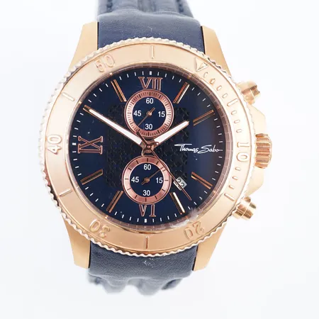 HerrurThomas Sabo "Rebel Race" ref WA0214, roséfärgat stål, quartz, kronograf, box.