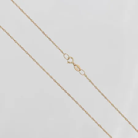 Kedja Singapore, längd 42, bredd 1mm, 18K guld.  Vikt: 1,1 g